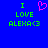 Blue background with green pixelated text reading "I LOVE ALEXA<3" and a pink pixelated heart symbol above the text.