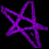 star-shaped icons in various colors with some displaying text overlays, transitioning from solid outlines to white text on red stars