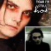 repeated character portraits with red eye makeup and dark clothing, each paired with a smaller grayscale portrait and the text "YEAH I'M STILL HOT" above