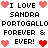 Pixelated text and heart symbols arranged in a pattern with alternating red and pink hearts and black text on white background