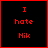 A 5x5 contact sheet of animated frames showing a pixel art icon transitioning from "I hate Nik" to "I love Nik" with star and blue background changes.