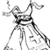 Static 50x50 pixel buddy icon showing a grayscale stick figure with dynamic pose and motion lines, rendered in low-resolution dithering style on white background.