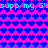 Pixelated icon with repeating cyan text 'supp my G'supp my G' over a pink background filled with blue hearts.