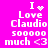 Pixelated text on bright pink background with animated heart and sparkle effects replacing 'I' in 'I Love Claudio' sequence.