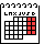 Pixelated calendar icons with 'LNX JUSB' text, red and pink squares, and torn or folded paper effects across multiple views
