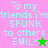 Pixelated text reads "To my friends i'm SPUNK to others EMILY" with a green star on pink background and pink star on green background.