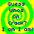 Four identical display a green and yellow spiral background with blue text reading "Guess Whos On Crack? I am I am!" in pixelated font