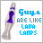 identical pixel art icons featuring a lava lamp and text, with variations in text color and animation changes across frames