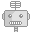 Pixel art robot head and torso animation frames arranged in a 3x3 contact sheet with gray background.
