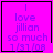 A bright pink square with purple text reading "I love jillian so much 1/31/08" and a black border, featuring two distinct animation states.