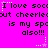 A bright pink background displays repeated text in black pixelated font with animated white and light purple star-like sparkles appearing below each phrase.