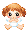 nine cartoon angelic doll avatars with brown hair, large black eyes, and white wings, each in distinct poses holding flowers or a heart