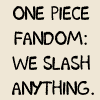 nine One Piece character icons with text labels, featuring GUMBY, CARROT TOP, KLEPTO, NOSE, EYEBROW, DUCK GIRL, RUDOLPH, and FRANKEN-SPARE BODY PARTS