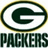 Green and white oval logo with stylized 'G' inside, below which is the word "PACKERS" in blocky green letters on a white background.