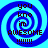 Four identical blue spiral backgrounds with dark brown text reading "you know im AWESOME !!!!!" arranged in a