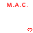 Red text 'M.A.C.' with pixelated hearts above it on white background, transitioning to gray corner.