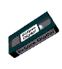 A VHS tape icon in various orientations with visible text labels and color variations on its casing.