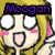 Pixelated cartoon character with blonde hair, pink cheeks, and purple text above head; cow icon with black spots on white body; group of people with 'Says' text.