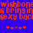 Red pixelated text repeats 'wishbone', 'is bringing', and 'sexy back' on a solid blue background with two of red asterisks below