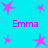 Cyan background with pink star shapes and repeated 'Emma' text in pixelated font.