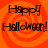 Four identical orange spiral backgrounds with black text reading "Happy Halloween!" arranged in a