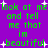 Purple background with green pixelated text repeating 'look at me and tell me that im beautiful' surrounded by white plus signs.