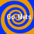 Four identical spiral patterns in blue and orange with 'Go Mets' text overlaid on each, arranged in a