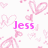 Pixelated pink hearts and the name 'Jess' repeated on a white background with partial gray overlay.