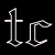 Animated sequence showing green skull and crossbones forming within stylized 'tc' letters against black background.