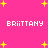Pixelated pink background with yellow stars and repeated white text 'BRITTANY' in four positions.
