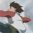 Pixelated static image of an anime-style character with brown hair, red sleeves, and white torso against a light gray background.