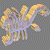 Pixelated icon of a stylized fish with yellow and white coloring on transparent background, next to green text reading 'Original Icons .com' in pixel font.