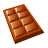 Animated sequence of a chocolate bar with varying bite states and scattered crumbs against white background.