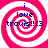 Four identical pink and white spiral patterns with blue text reading "i love travis!!<3" arranged in a