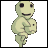 Pixelated green figure with large black eyes holds smaller green figure against light gray background, with 'AnimeIM' and 'com' text on black background.