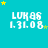 A turquoise background with repeated white text 'LUKAS 1.31.08' and yellow stars, showing animation changes in star positions across frames.