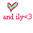 Two pixelated heart icons with pink borders, one green and one blue, each below red text reading 'and ily<3' on a white background.