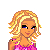 Pixel art of a blonde woman in pink top, partial torso with white pants and black belt, and white dress with black accents; text reads "Its to this hard look good!".