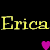 Pixelated text and heart symbols in yellow, blue, pink hues on black background with gray rectangle.