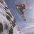 A 4-frame animated contact sheet showing a snowboarder performing tricks against a snowy mountain backdrop with the text 'xtreme' in four different positions on a gray background.