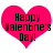 Two identical pink heart-shaped icons with black text reading 'Happy Walentine's Day!' displayed side-by-side.
