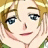 A 48x48 pixel buddy icon featuring a close-up of an anime-style character with blonde hair and blue eyes on the left, paired with