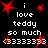 Black background with white text reading "i love teddy so much" and red star shapes scattered throughout.