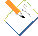 A pixelated document with an orange pen writing on it, showing sequential changes in text and ink strokes