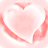 A static pixelated image of a pink heart-shaped frame with curved red accents on both sides, set against a soft pastel background.