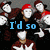 A four- shows a group of people in red and white clothing with text overlays reading "I'd so", "bang the", "Jabba wockeez"