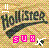 Pixelated icon with 'Hollister' text, pink 'SUB' letters, and a white 'I' symbol on a checkered background.