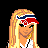 Pixel art buddy icon featuring a blonde character with headband and red background text "Softball chick #8".