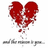 Red broken heart icon with pixelated edges and scattered fragments below, set against a white background.
