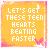 identical square icons with yellow-orange backgrounds displaying white text "LET'S GET THESE TEEN HEARTS BEATING FASTER" and small pink heart symbols